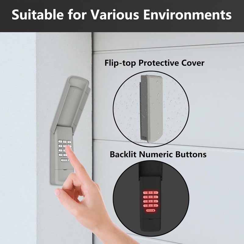 Lpyec Universal Garage Door Opener Keypad Remote Wireless Keyless Keypad Compatible with Genie LiftMaster Chamberlain Craftsman Linear Overhead Door Wayne Dalton Opener has Learn Button or Dip Switch - Image 4